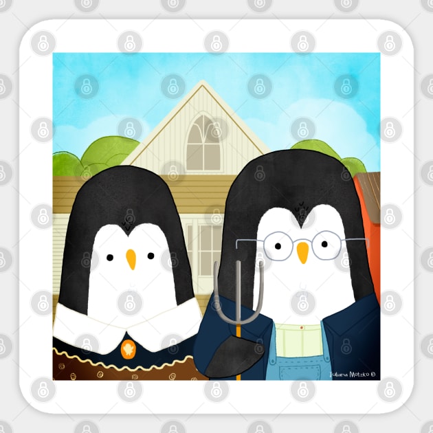 American Goth Penguins Art Series Sticker by thepenguinsfamily